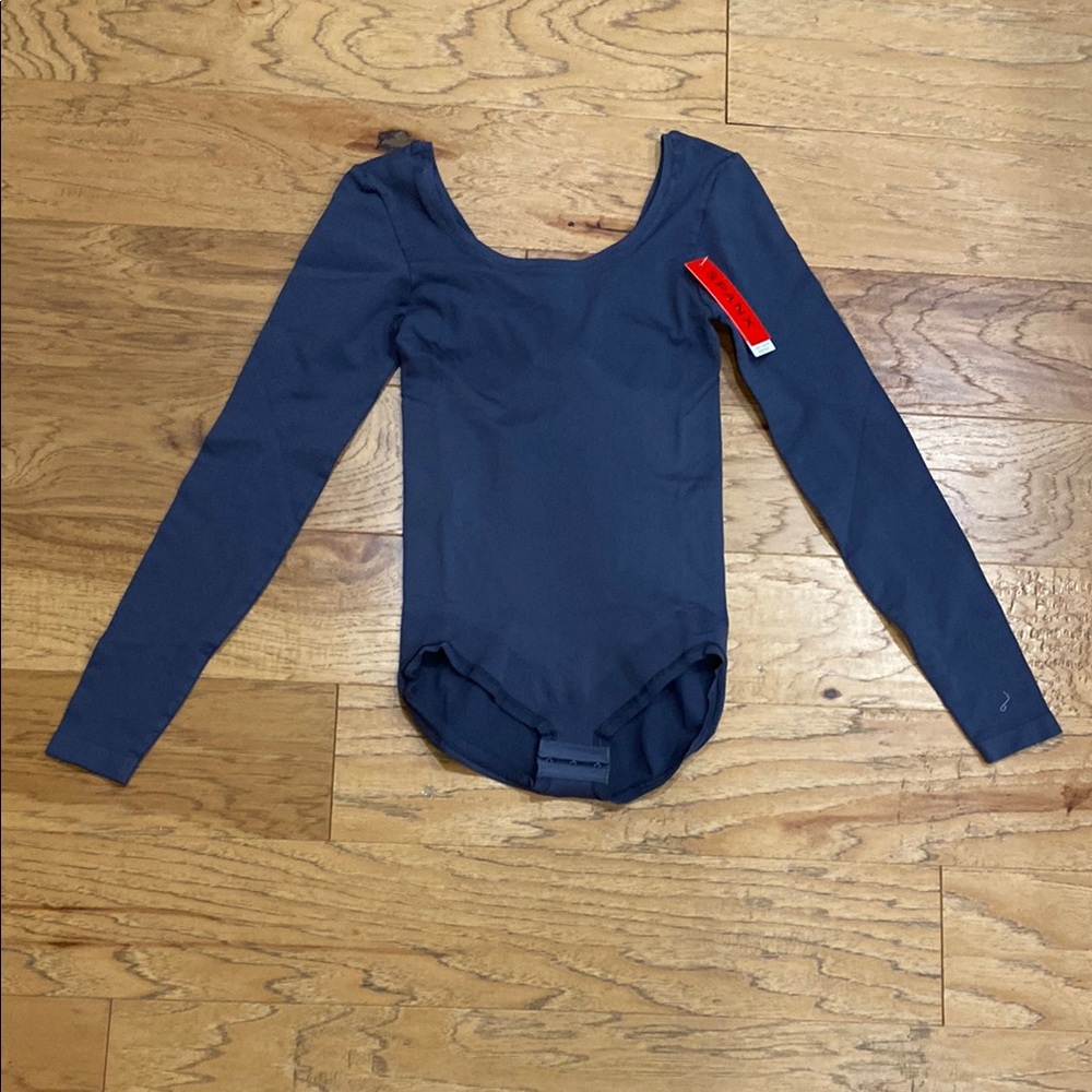 NWT SPANX Long Sleeve Shapewear Bodysuit - Grey/Black